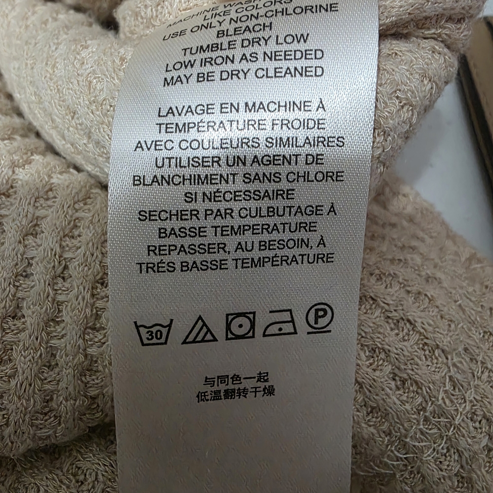 Free People Cream and Brown Striped V-Neck Hoodie - Picture 5 of 6